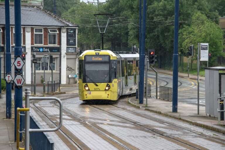 An Eccles Metrolink tram in Weaste